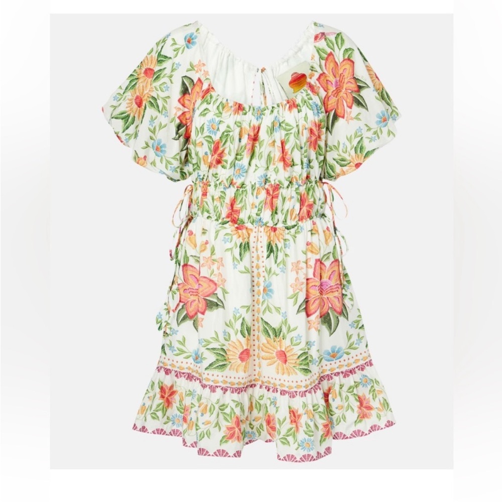 NWT Farm Rio Bloom Garden Floral Dress in Off White size small